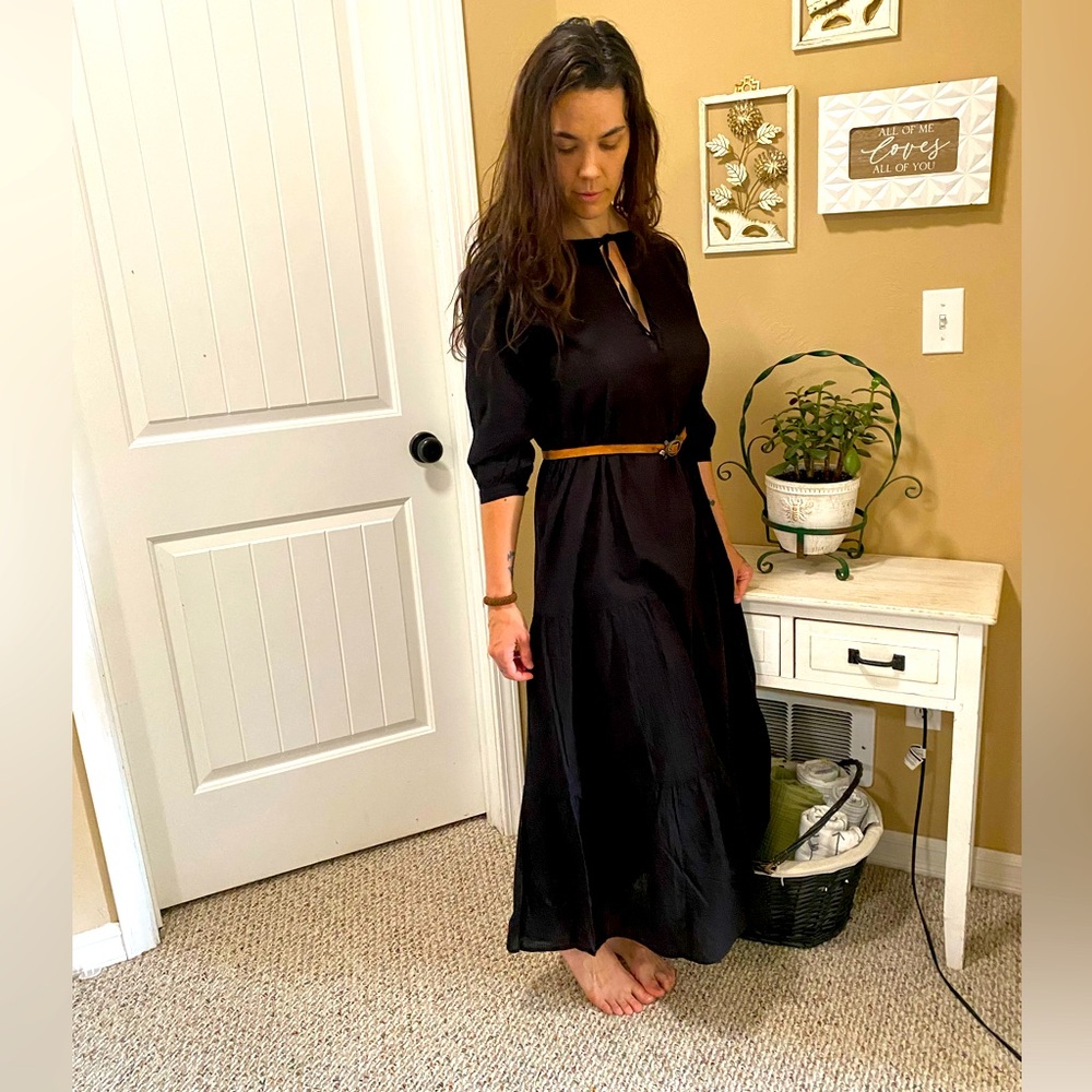 Natural Life Black Striped Maxi Dress